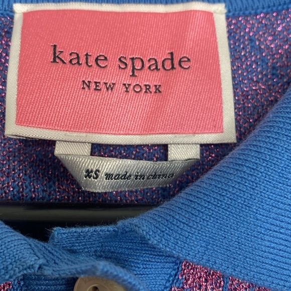 KATE SPADE Women’s Floral Spade Polo Sweater Size XS - Picture 2 of 9